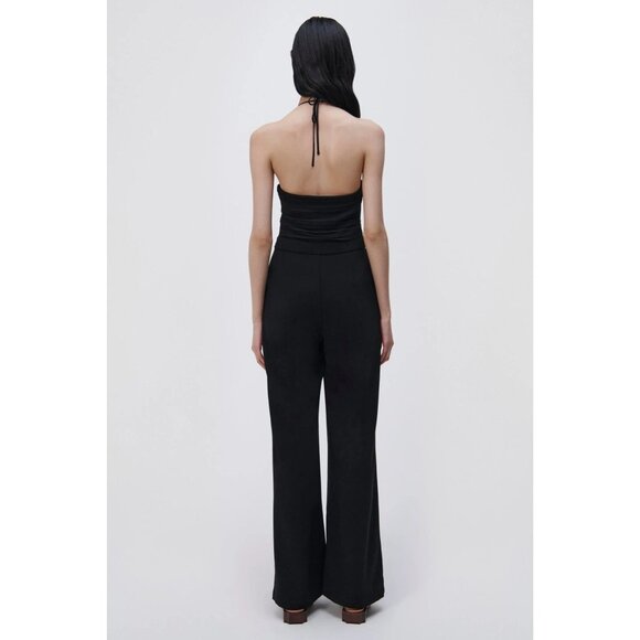 SIMKHAI Gala Plisse Cut Out Jumpsuit in Black 2 Small New Womens Outfit - Picture 13 of 17